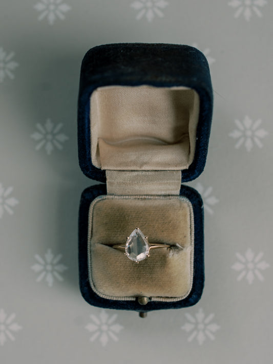 Antique Rose Cut Pear Ring
