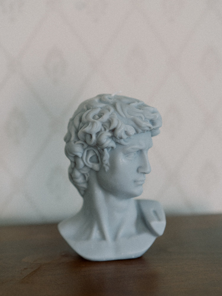 David Bust Candle | Gray