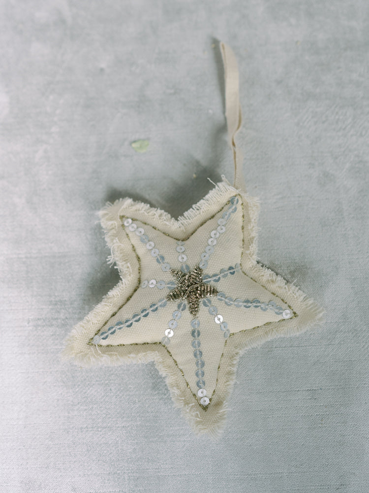 Sequin Bullion Star Lavender Ornament
