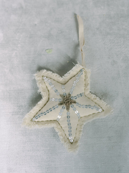 Sequin Bullion Star Lavender Ornament
